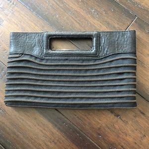 BCBG zipper clutch